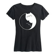 Instant Message - Ying Yang Cat Short Sleeve Graphic T-Shirt