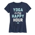 thumbnail image 1 of Instant Message - Yoga Is My Happy Hour - Women's Short Sleeve Graphic T-Shirt, 1 of 5