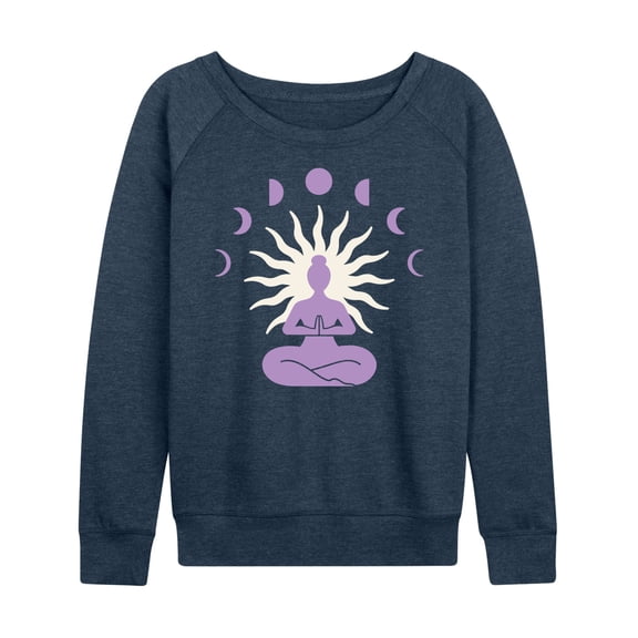 Instant Message - Yoga Moon Phases - Women's Lightweight French Terry Long Sleeve Shirt