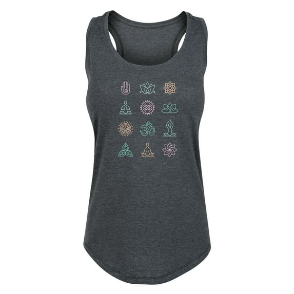 Instant Message - Yoga Symbols - Women's Racerback Tank