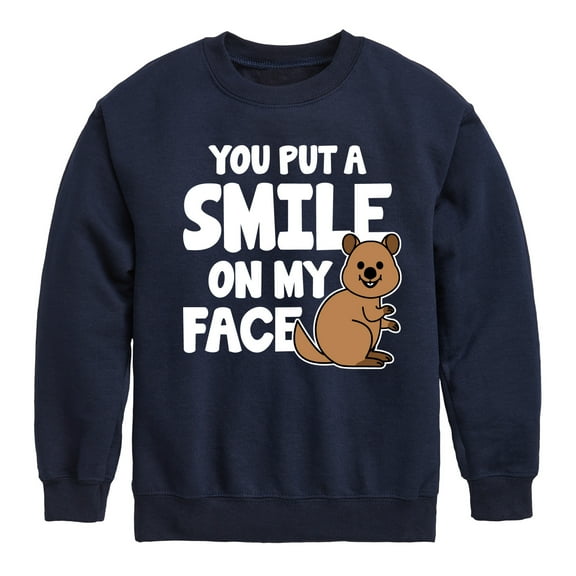 Instant Message - You Put A Smile On My Face - Toddler & Youth Crewneck Fleece Sweatshirt