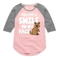 thumbnail image 1 of Instant Message - You Put A Smile On My Face - Toddler & Youth Girls Raglan Graphic T-Shirt, 1 of 6