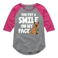 thumbnail image 1 of Instant Message - You Put A Smile On My Face - Toddler & Youth Girls Raglan Graphic T-Shirt, 1 of 5
