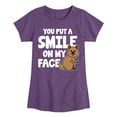 thumbnail image 1 of Instant Message - You Put A Smile On My Face - Toddler & Youth Girls Short Sleeve Graphic T-Shirt, 1 of 6