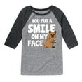 thumbnail image 1 of Instant Message - You Put A Smile On My Face - Toddler & Youth Raglan Graphic T-Shirt, 1 of 5