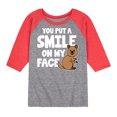 thumbnail image 1 of Instant Message - You Put A Smile On My Face - Toddler & Youth Raglan Graphic T-Shirt, 1 of 7