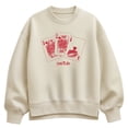 thumbnail image 1 of Instant Message - You'll Do Playing Cards Oversized Fleece Crew Sweatshirt, 1 of 4