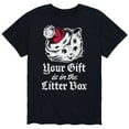 thumbnail image 1 of Instant Message - Your Gift Is In The Litter Box - Christmas Drinking Santa - Men's Short Sleeve Graphic T-Shirt, 1 of 5