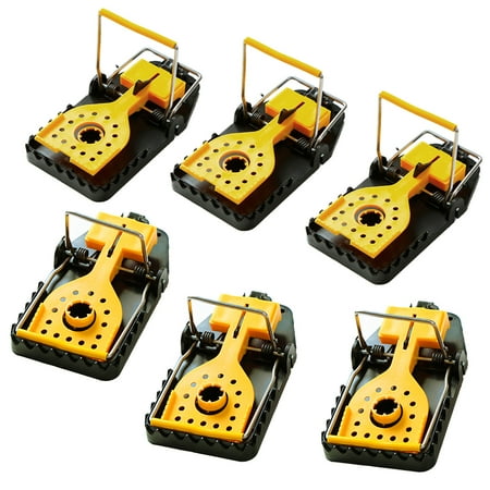 Instant Mouse Mice Traps Pack of 6 for House Indoor Outdoor Easy Setup Reusable Powerful Spring Quick Effective Mousetrap Catcher Best Traps to Remove Unwanted Rodent from Your Home