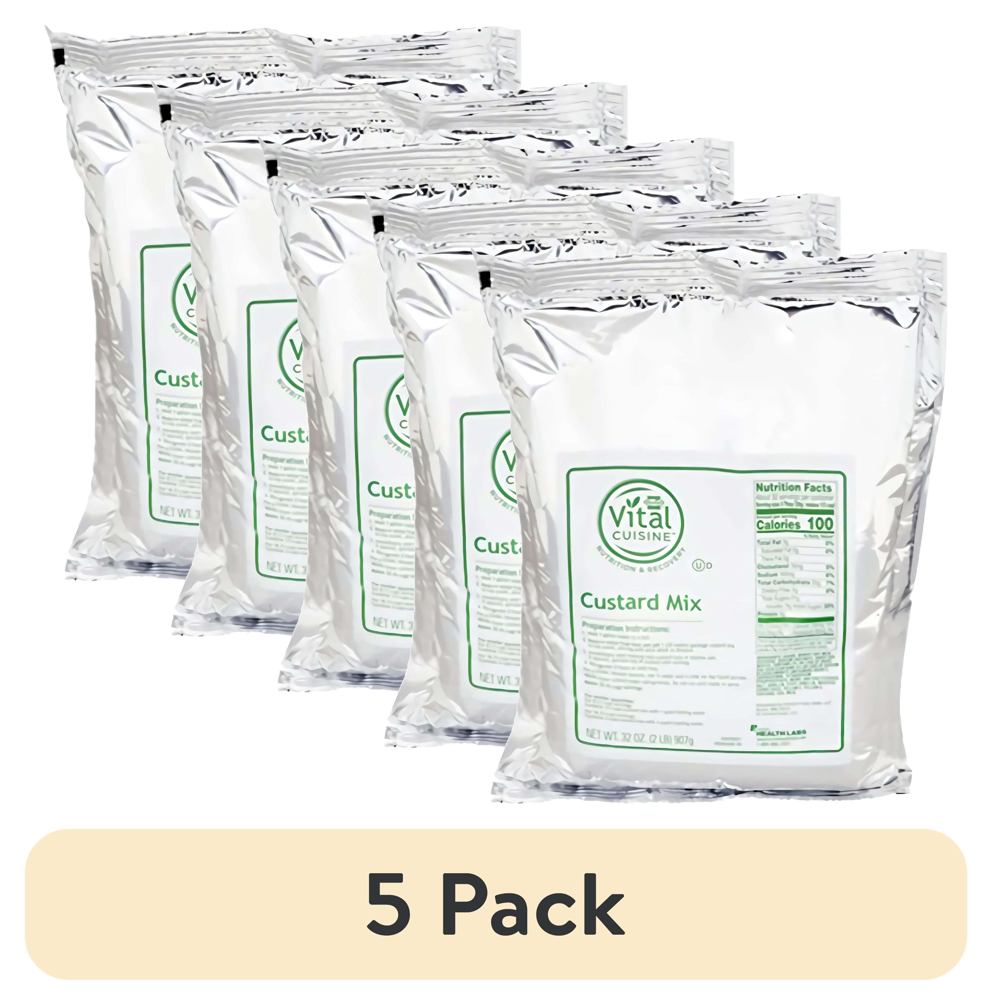 (5 pack) Instant No Bake Egg Custard Mix Bulk 2 Lb. Bag 32 Ounce Bag Value Pack Bundle