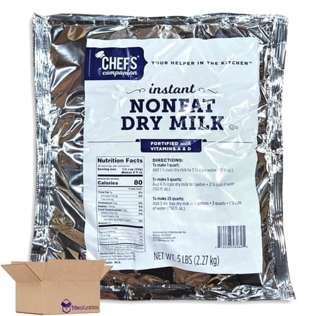 Chef's Companion Instant Nonfat Dry Milk Value Pack 5 Pound Bulk Bag