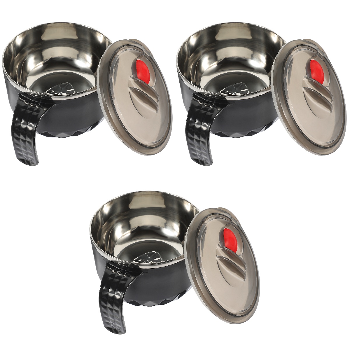 Instant Noodle Bowl 3 Pack Soup with Lids Insulated Ramen Bowls