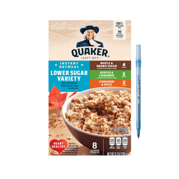 Instant Oatmeal, Lower Sugar Variety - Pack 8 ct