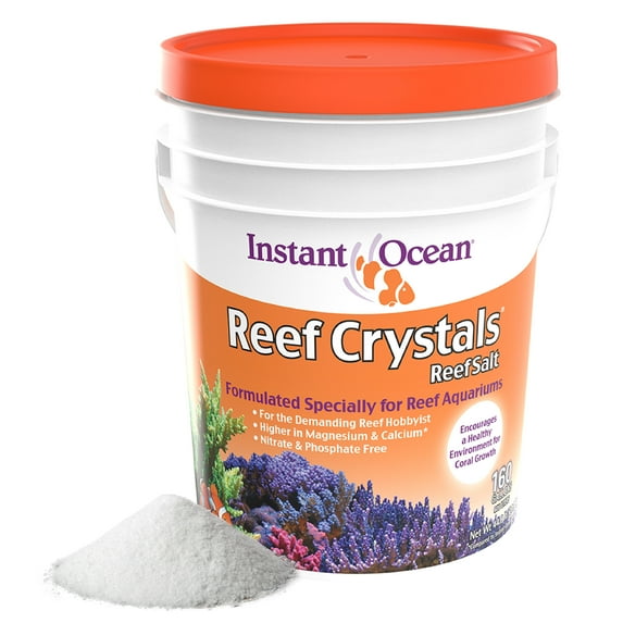 Instant Ocean Reef Crystals Reef Salt for Reef Aquariums, Treats 160 Gallons