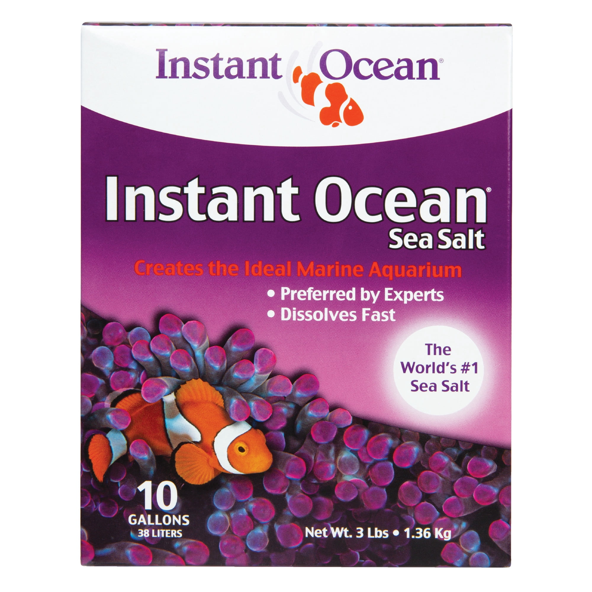 Instant Ocean Sea Salt 10 Gallons, for Marine Aquariums, Fast Dissolving