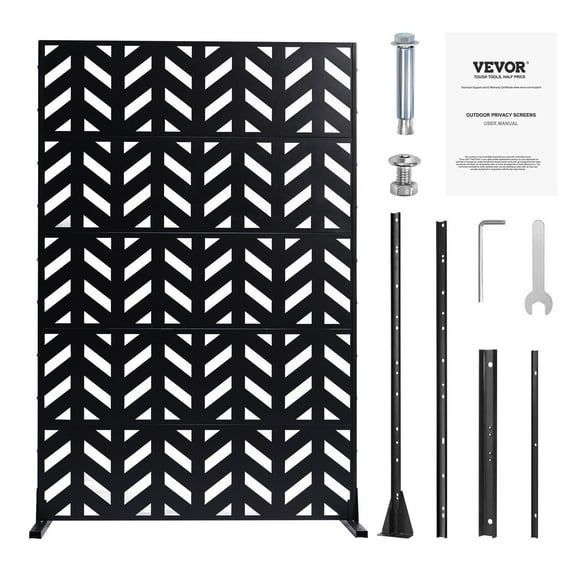 Instant Outdoor Privacy Wall, 47" W x 72" H Metal Fence Panel, No Installation Needed, for Deck & Patio