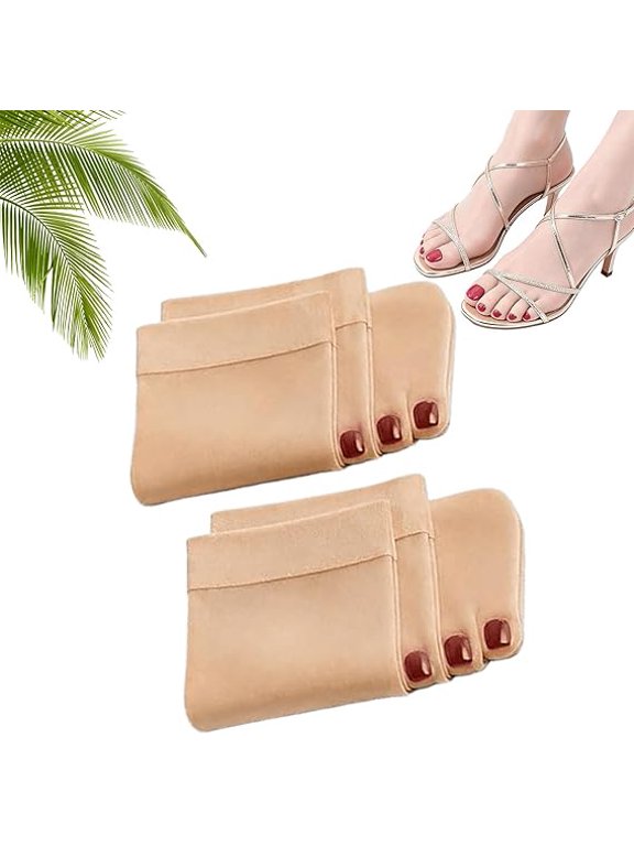 Instant Pedicure Sheer Toe Tights, Five Finger Socks with Nail Art,High Sheer Socks,Stocking Sock for Heels and Flats