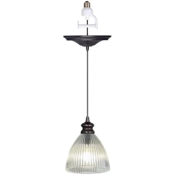 Instant Pendant Light Recessed Can Conversion Kit  Brushed Bronze with Halophane Glass Shade  Screw-in Recessed Light Fixture for 4"6" Cans$$Tools & Hardware Other