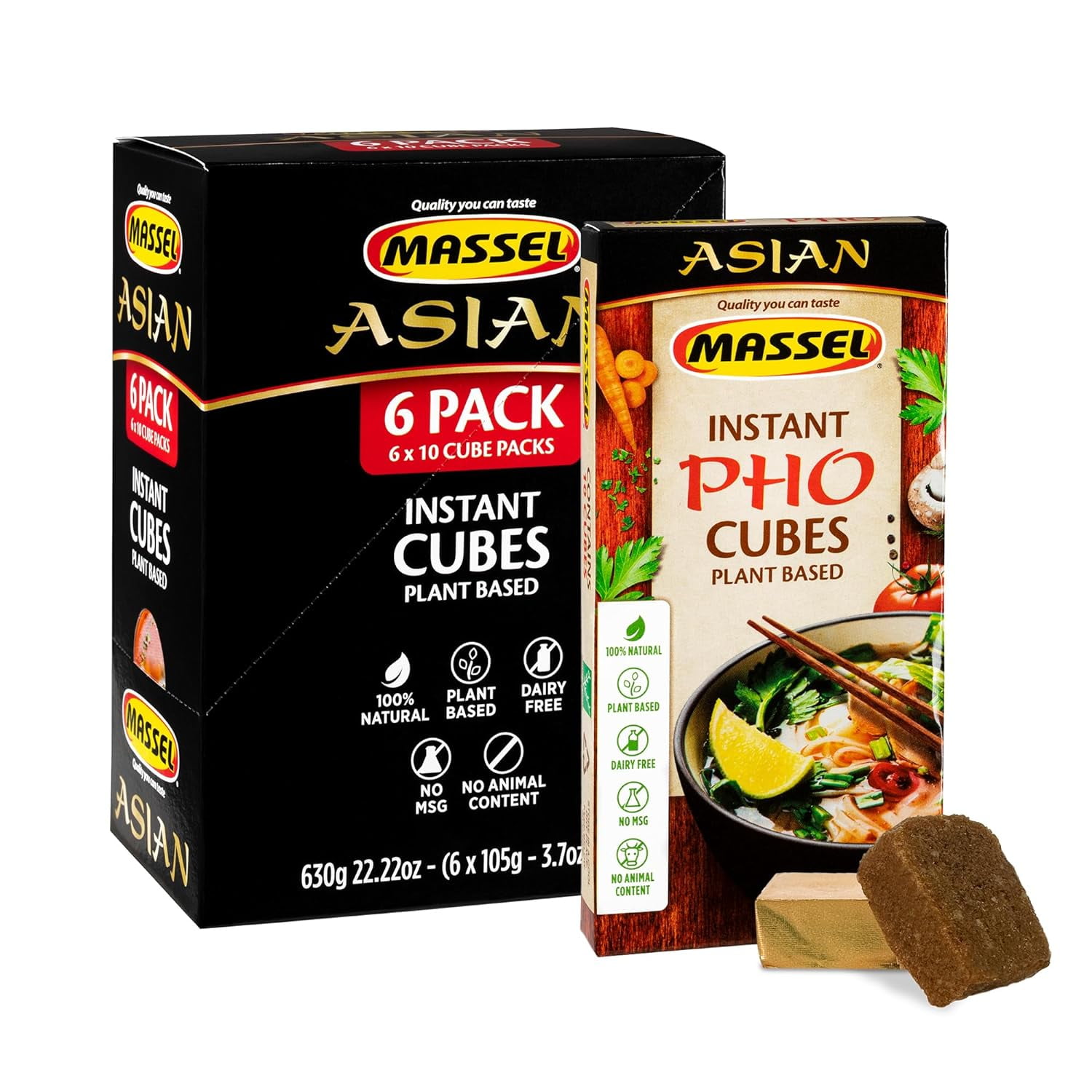 Instant Pho Bouillon Broth Cubes No MSG, Gluten Free Bulk Pack, (6