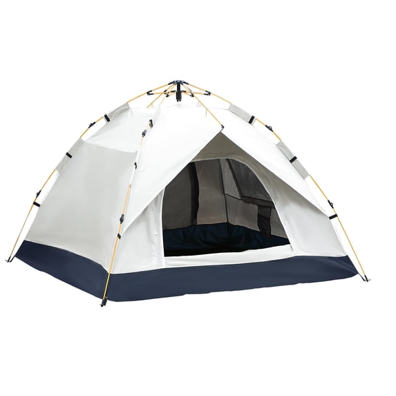 Instant Pop Up Camping Tent for 3-4 Person – 190T Silver Coated Polyester, PU2000mm Waterproof, for Outdoor Hiking Beach Backyard