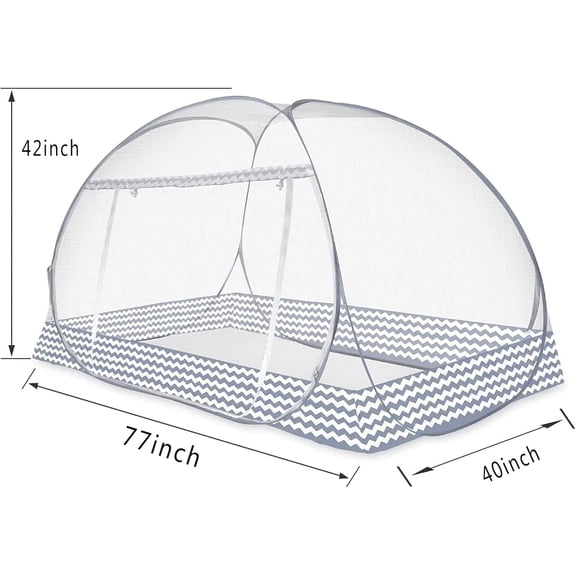 Instant Pop-Up Mosquito Net Tent for Bed | Full Enclosure Design with Ultra-Fine Mesh & Portable Foldable Frame | Indoor/Outdoor Camping, Travel Bed Canopy - Easy Setup & Pack up(Twin Size)