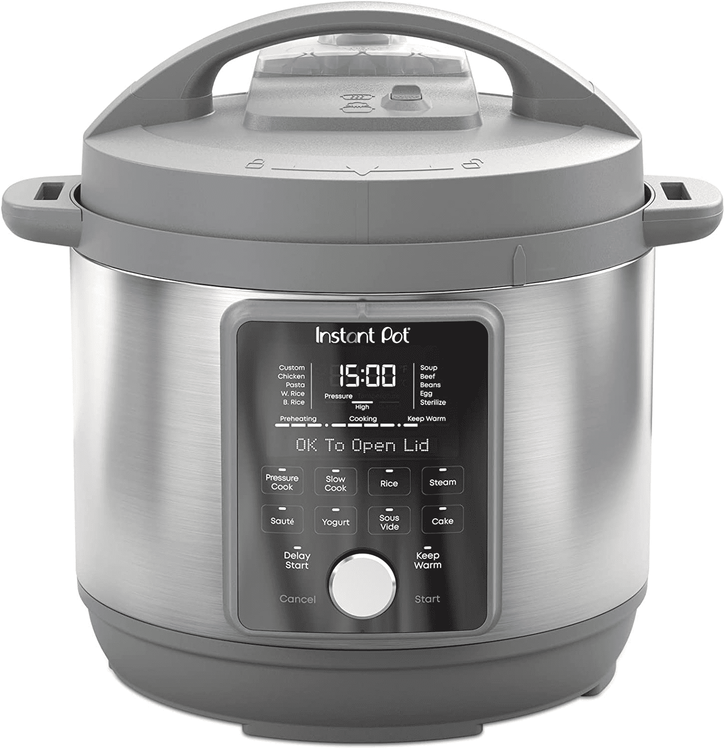 6-Quart Black and Silver Stainless Steel Digital Pressure Cooker