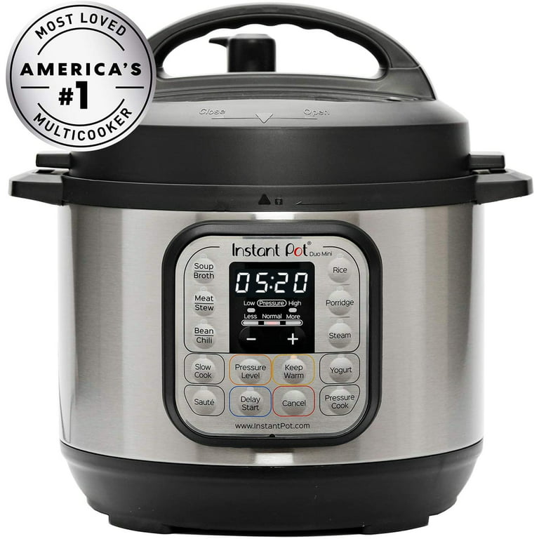 Instant Pot DUO Mini Electric Pressure Cooker, 3-QT, Stainless Steel/Black