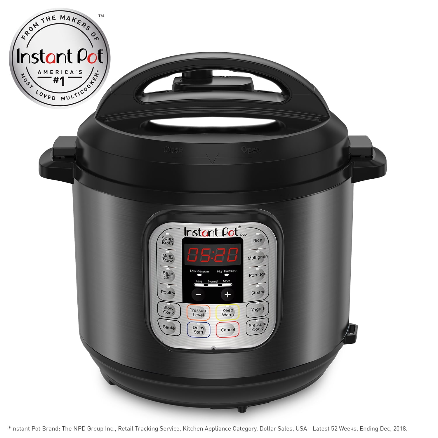 Instant Pot DUO60 Black Stainless 6-Quart 7-in-1 Multi-Use Programmable Pressure  Cooker, Slow Cooker, Rice Cooker, Sauté, Steamer, Yogurt Maker and Warmer 