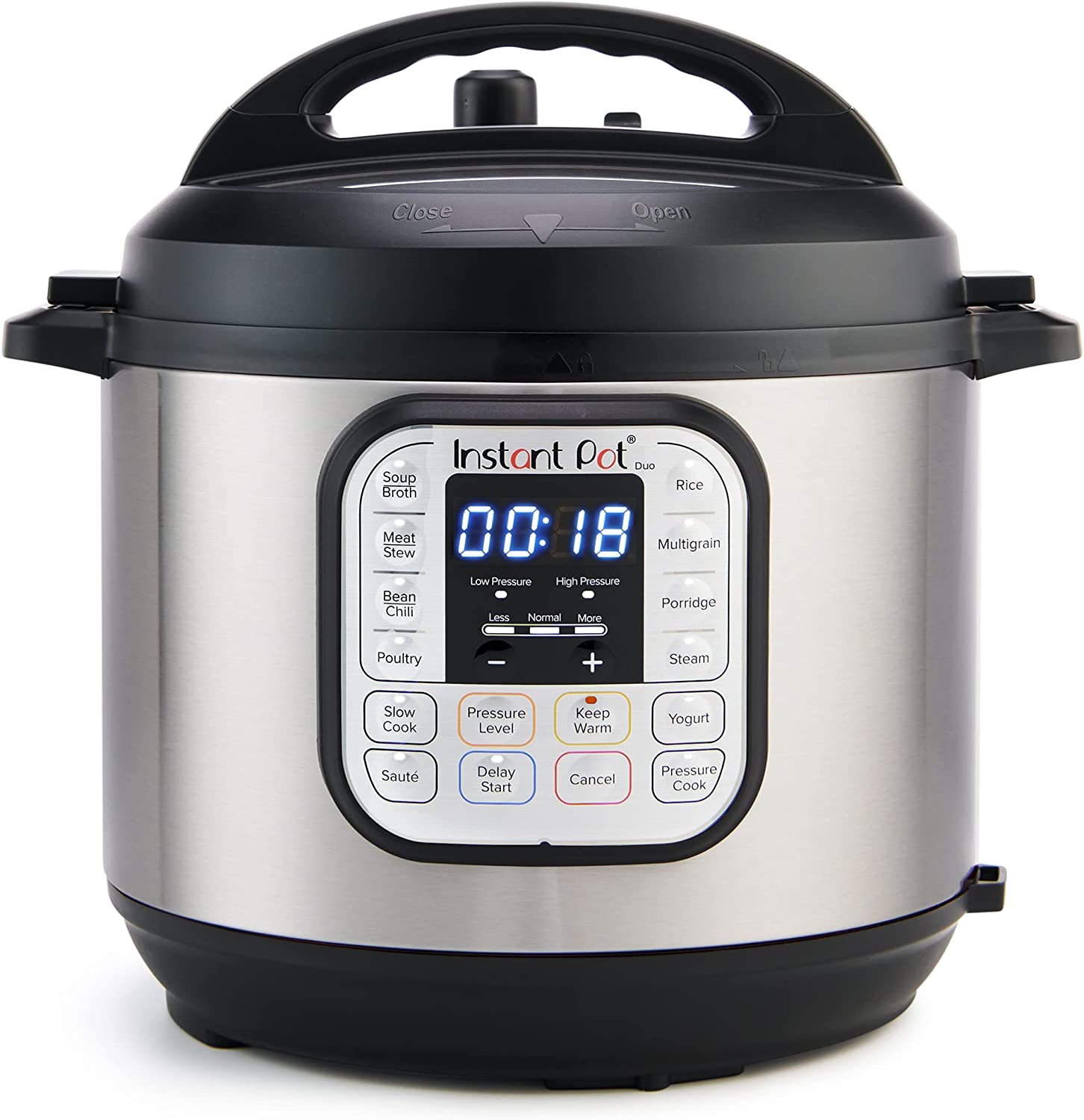 Instant Pot Duo 7-in-1 Electric Pressure Cooker, Slow Cooker, Rice Cooker, Steamer, Sauté, Yogurt Maker, Warmer & Sterilizer, Includes Free App with over 1900 Recipes, Stainless Steel, 3 Quart - image 1 of 9