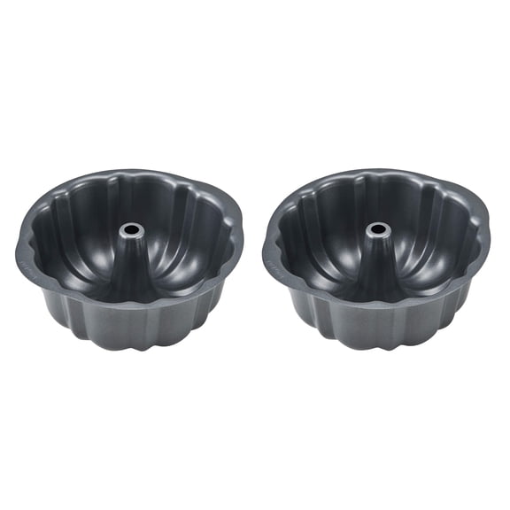 Instant Pot Official Non-Stick Fluted Cake Pan Set of 2 - 7" Baking Mold for Bundt Cakes, Cheesecakes, Dessert & Side Dishes, Lasagna & More, Compatible with 6-Quart & 8-Quart Cookers (Grey)