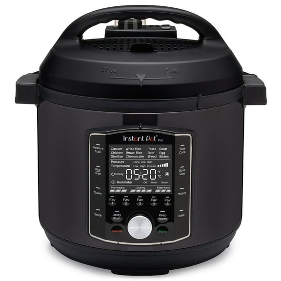 Instant Pot 8Qt Pro 10-in-1 Slow Multi-Cooker, Pressure Cooker, Slow Cook, Rice/Grain Cooker, Steamer, Saut, Sous Vide, Yogurt Maker, Sterilizer and Warmer, Black