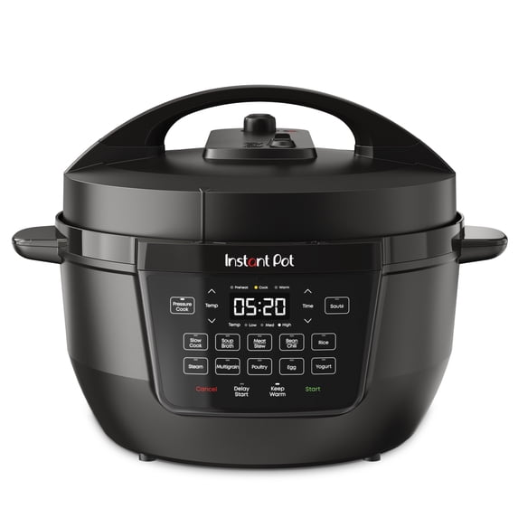 Instant Pot RIO Wide Base 7.5 Qt 7-in-1 Multi-Cooker Black with Stainless Steel Pot for Family Meals