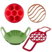Instant Pot Silicone Accessory Set, Multi Use Cooking Tools - Sling, Egg Bite Mold, Roasting Rack & Steamer Basket for 6 & 8 Quart Cookers, Non Stick, BPA-Free Silicone Inserts