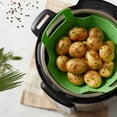 thumbnail image 1 of Instant Pot Steamer Basket Official Silicone Accessory, Compatible with 6-quart and 8-quart Cookers in Green, 1 of 12