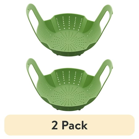 (2 pack) Instant Pot Steamer Basket Official Silicone Accessory, Compatible with 6-quart and 8-quart Cookers in Green