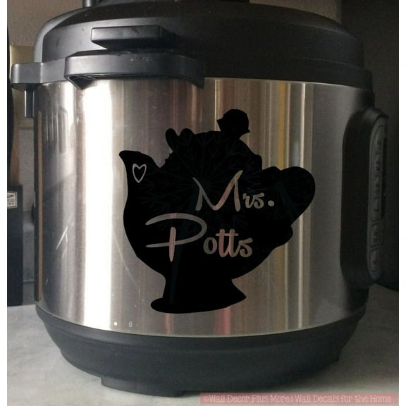 Instant Pot Wrap Decal Mrs Potts Vinyl Art Stickers Fun Kitchen Decor Glossy Black