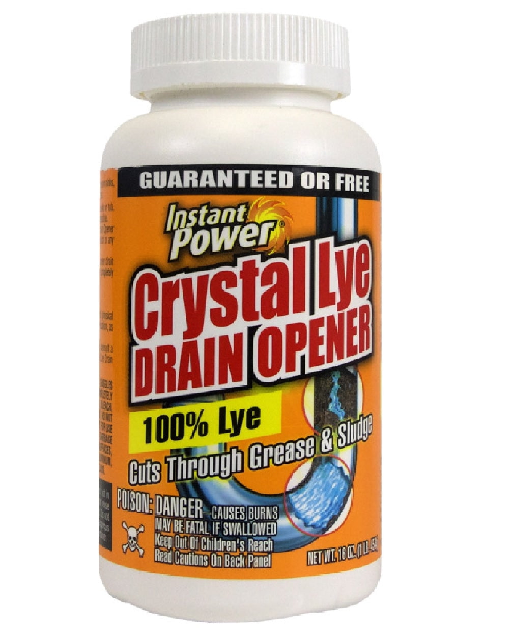Instant Power 1650 Crystal Lye Drain Opener, 1 Lb, Each