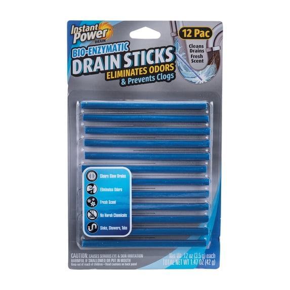 Instant Power Bio-Enzymatic Drain Cleaner - Pack of 8