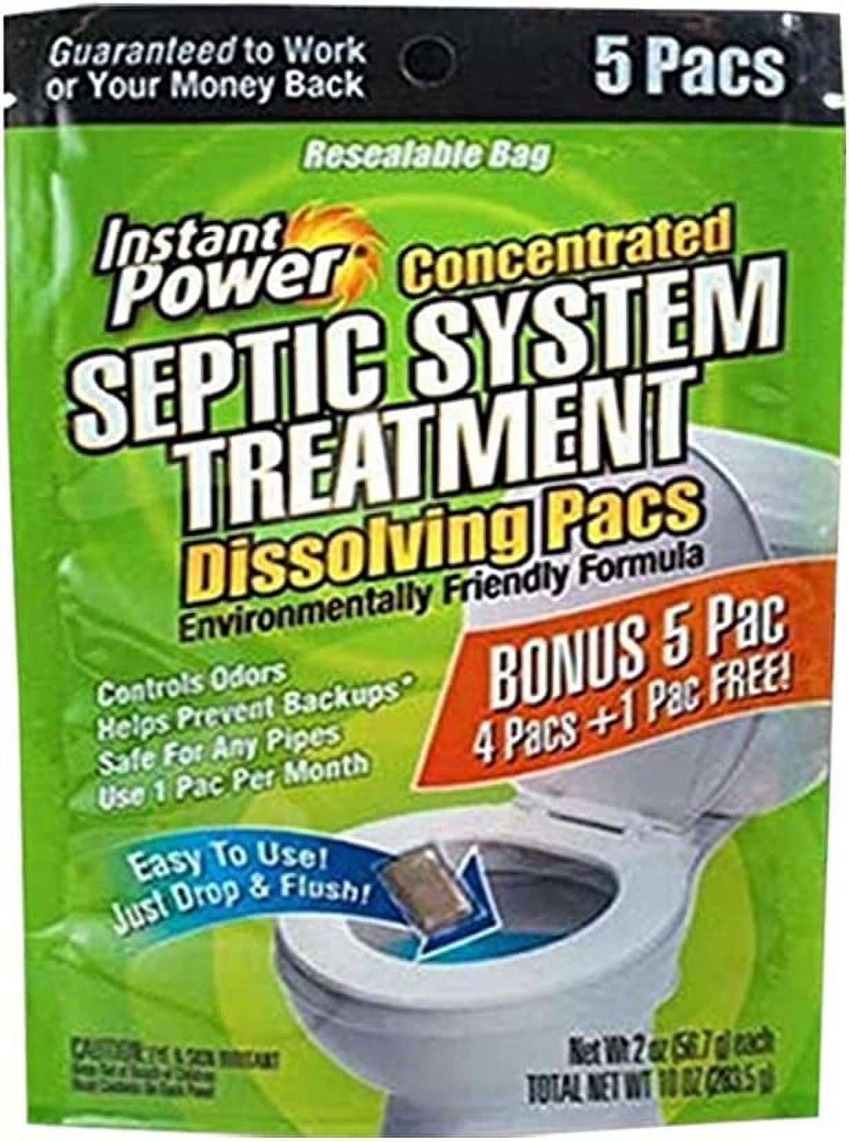 Instant Power Concentrated Septic System Treatment Dissolving Pacs