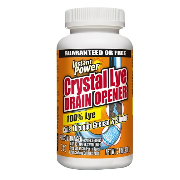 Instant Power Crystal Lye Drain Opener, 100% Lye, 2 lbs