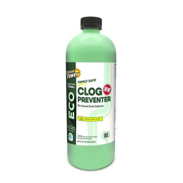 Instant Power ECO Clog Preventer, Enzyme Drain Cleaner for Toilets, Sinks, Showers, 32oz, 1 count