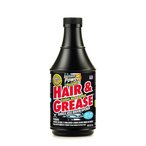 Instant Power Hair and Grease Drain Opener, 1 Count, 20 oz