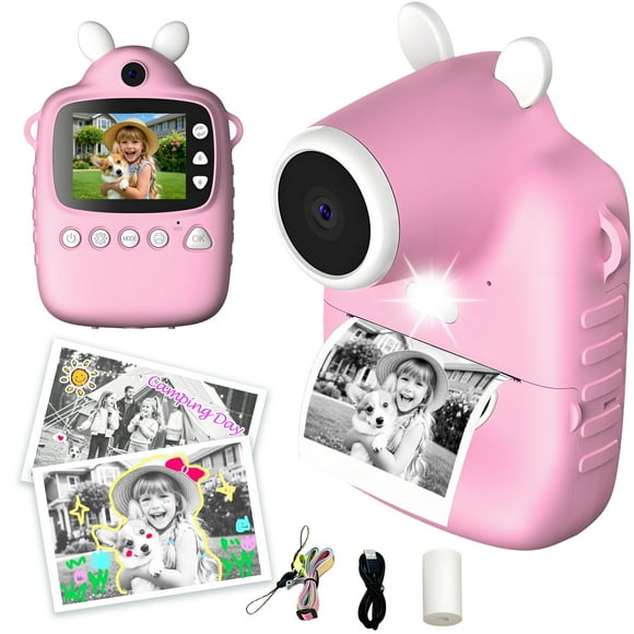 Homelectr Kids Instant Print Camera, Christmas Birthday Gifts for Girls Boys Age 4-12, Portable Digital Instant Cameras