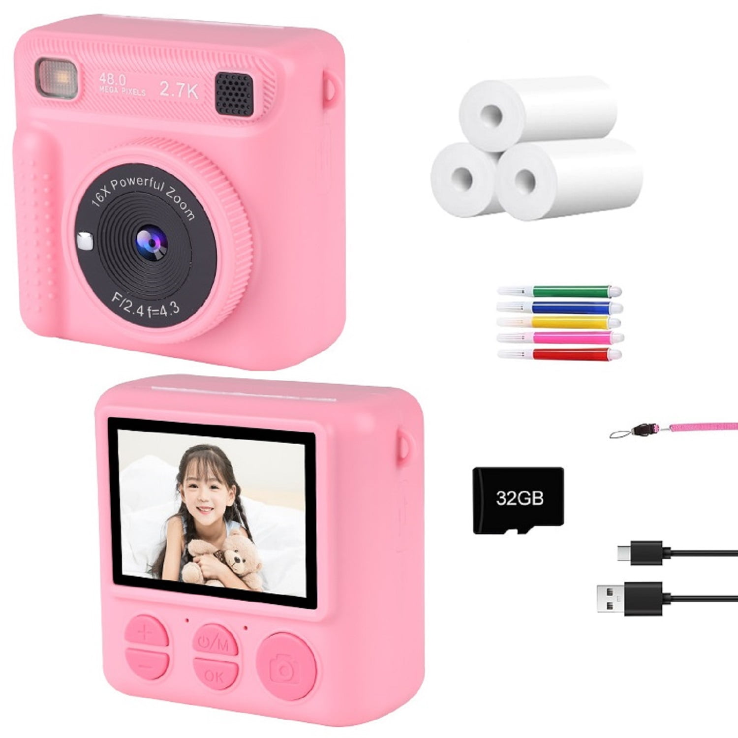 Instant Print Camera for Kids - Kids Digital Camera Toddler Camera for ...