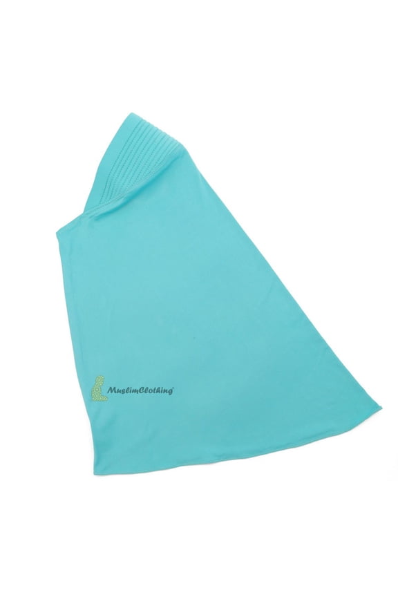 Instant Pull-On Easy Hijab Jilbabs In Pastel Turquoise Padded Visser Shoulder-Length Easy Muslimah Khimar