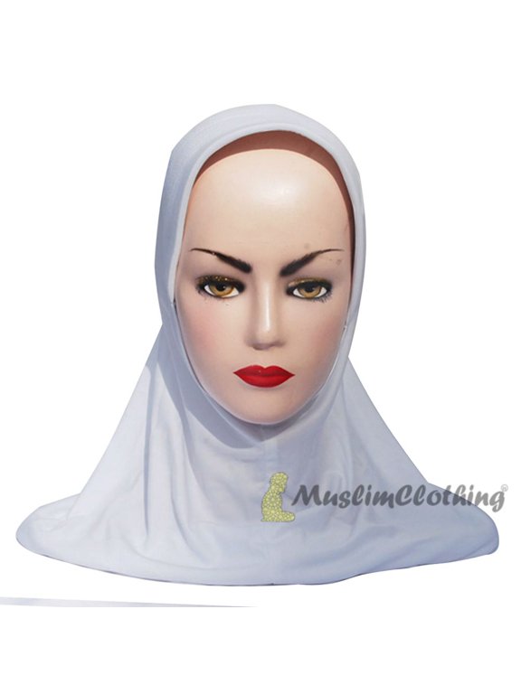 Instant Pull-On Easy Hijab Jilbabs In Various White Padded Visser Shoulder-Length Easy Muslimah Khimar