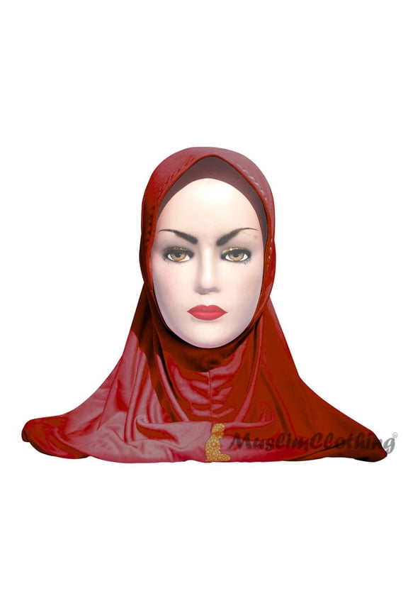 Instant Pull-on Easy Hijab Jilbabs in Various Maroon Padded Visser Shoulder-length Easy Muslimah Khimar