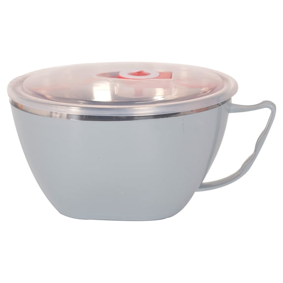 Instant Ramen Noodle Bowl,Plastic Noodle Bowls,Ramen Bowl with Handle,Microwavable Ramen Bowl Cooker with Lid,Leakproof Noodle Container,BPA-Free,Dishwasher and Freezer Safe,3.35''x3.14''(Blue)