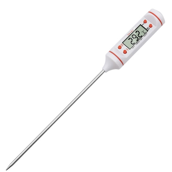Instant Read Digital Kitchen Thermometer, Rvkxad Meat Thermometer for Cooking BBQ Grill Food, -58℉ to 572℉ Probe with Large Screen for Steak Oven Outdoor, White