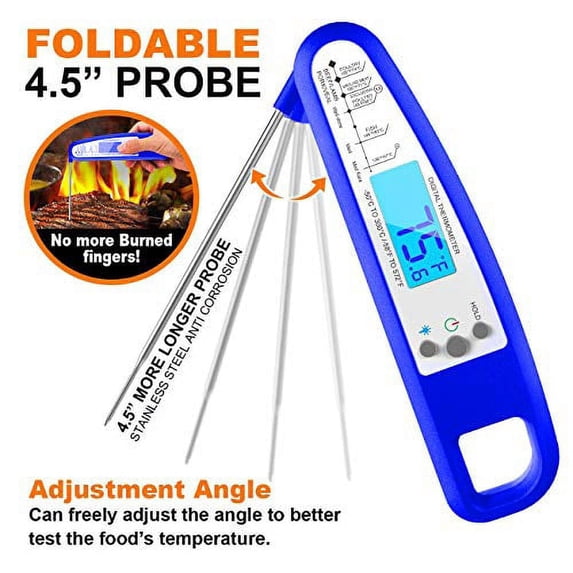 Instant Read Digital Thermometer for Food, Meat, Bue